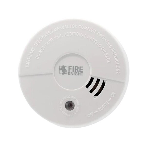 6 x FIRE KNIGHT Photoelectric Smoke Alarm With 9V Battery - White