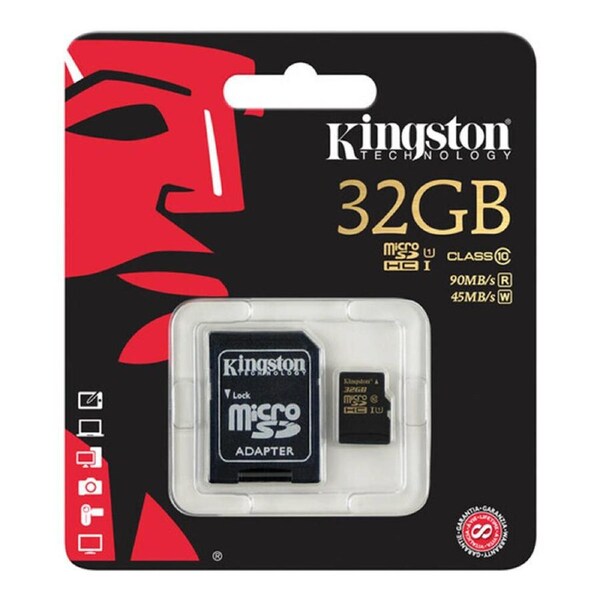Kingston 32GB SDCA10 UHS-I Micro SD SDHC Memory Card Class 10 with Adapter