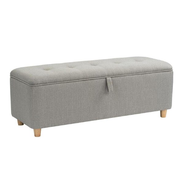 Hattie Storage Ottoman Blanket Box Lounge Bench light beige