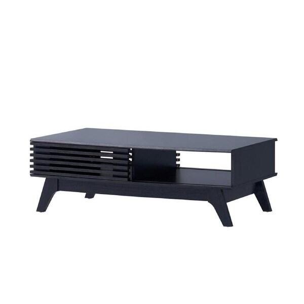 Clancy Coffee Table 2 doors black woodgrain