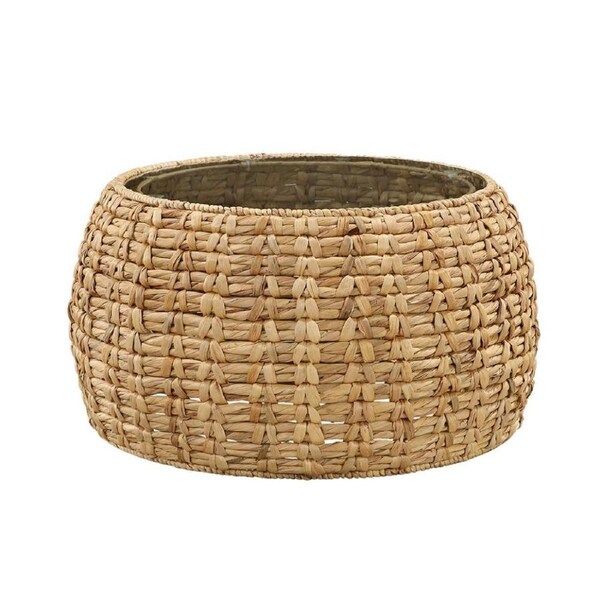 Beatrice Coffee Table Round Glass Top 72cm woven