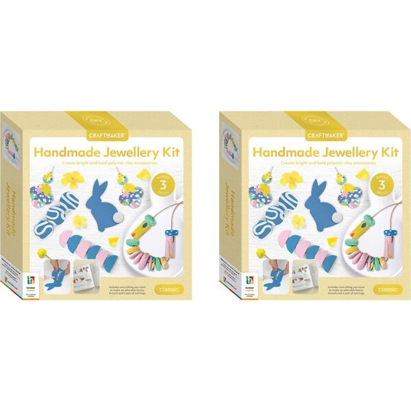2x Craft Maker Handmade Polymer Clay Jewellery Accessory DIY Kit Kids Activity