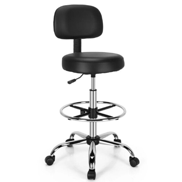 Swivel Drafting Chair Tall Office Standing Desk Chair Stool Footrest