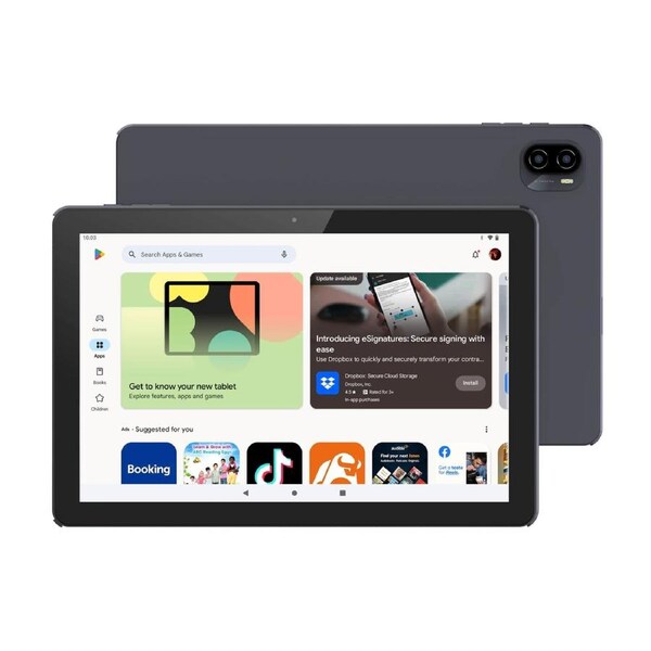 Laser 10 inch 4G Android Tablet Bundle with Earbuds & Case - High Performance & Versatile