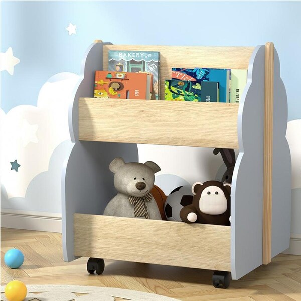 1X Keezi Kids Toy Box Bookshelf Storage Bookcase Organiser Display Shelf