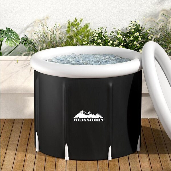 70X80CM Weisshorn Portable Ice Bath Tub Inflatable Folding Bathtub Spa Massage