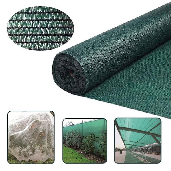 Elora Shadecloth 3.66x10m 50/70/90% Sun Screen Sail Shade Cloth Mesh Roll Net Garden Outdoor Green