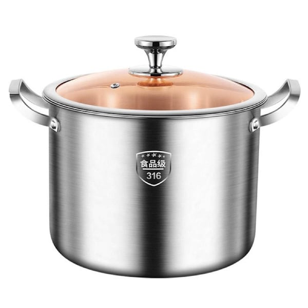 316 Stainless Steel 30cm Stockpot Food Grade Heavy Duty Large Stock Pot for Stew, Simmering, Soup, Includes Lid, Dishwasher Safe, Works w/Induction, Ceramic & Halogen Cooktops