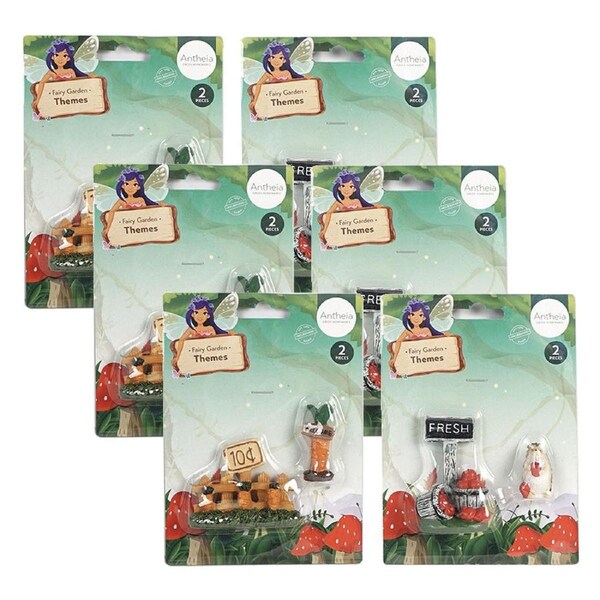 6x Antheia Green Homewares Outdoor Plant/Pot Decor Fairy Garden Themes Assorted