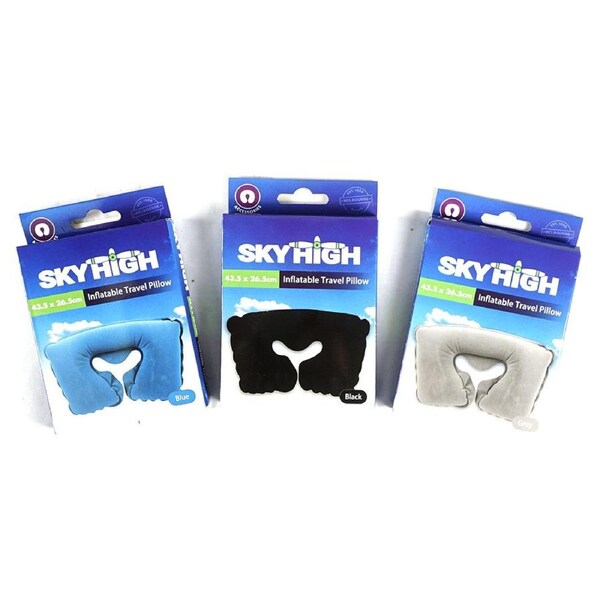 3x Sky High Travel Portable Lightweight Inflatable Neck Sleeping Travel Pillow