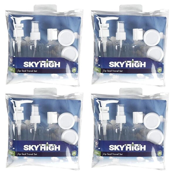 20pc Sky High Zip Seal Liquid Containers Bottle Pouch Luggage Organisation