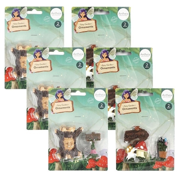 6x Atheia Green Homewares Outdoor Plant/Pot Decor Fairy Garden Ornaments Asstd