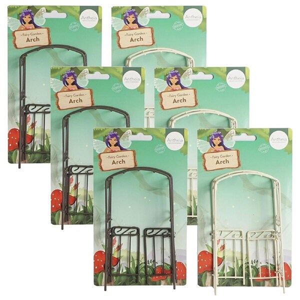 6x Atheia Green Homewares Plant/Pot Decor Fairy Garden Metal Arch/Gateway Asstd