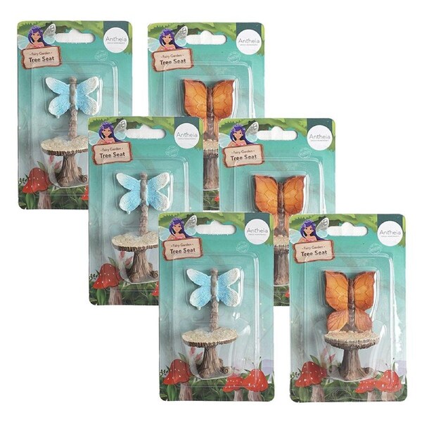 6x Atheia Green Homewares Outdoor Plant/Pot Decor Fairy Garden Tree Seat Asstd