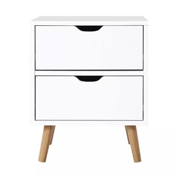 Modern Nightstand w/ Drawers Solid Wooden End Table Beside Table Bedroom