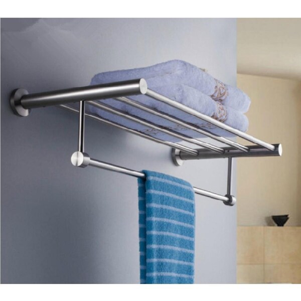 High-grade Pure 304 Stainless Steel Towel Rack Wall Mounted With Hanging Rail
