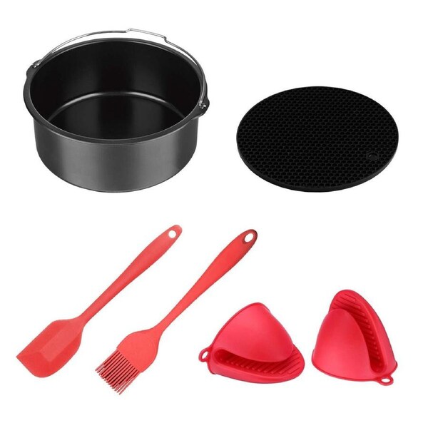 Air Fryer Accessory Baking Set - Mat, Spatula, Tin, Brush, Mitts