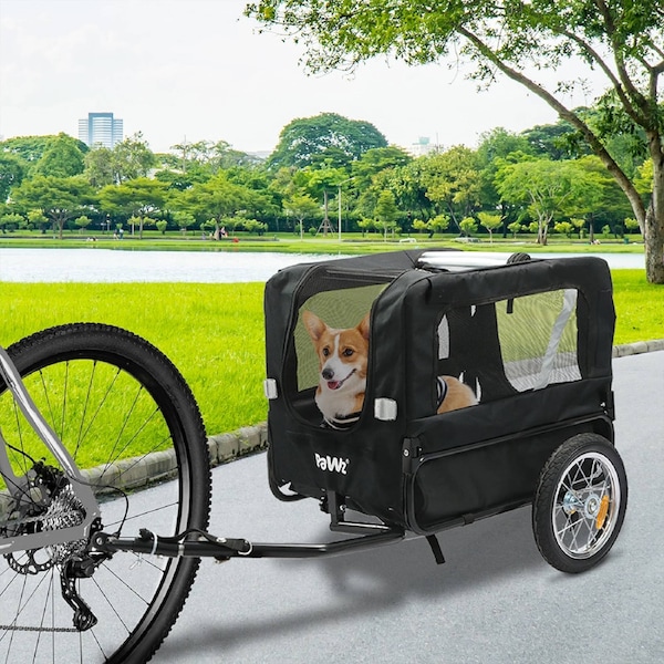 2-in-1 PaWz Pet Bike Trailer Pet Stroller - Black