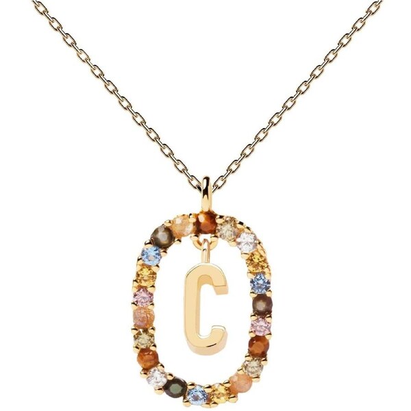 PDPaola Letter 18k Gold Necklace C