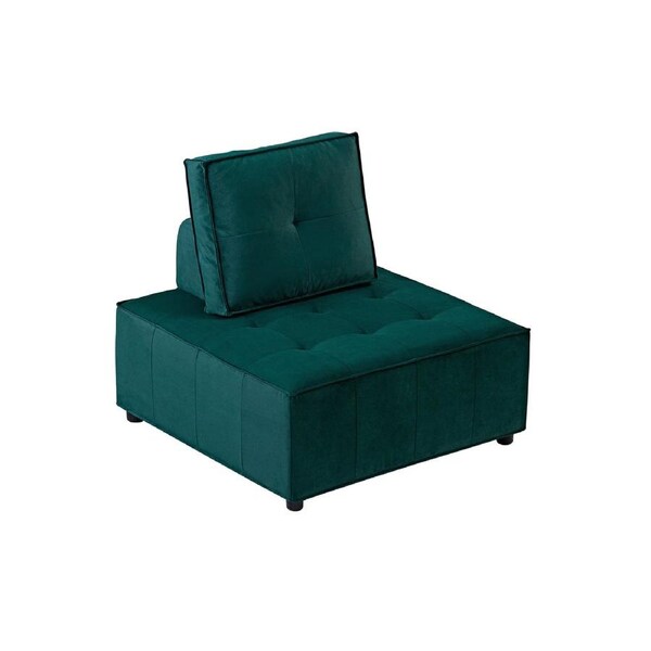 Foret 86cm Armless Seat Modular Extension Lounge Couch Velvet Fabrics Sofa Green