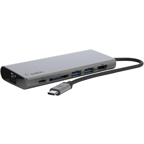 Belkin USB Type C Docking Station for Notebook - Charging Capability - Memory Card Reader - SD - 60 W - 1 Displays Supported - 4K - 3840 x 2160 - 3 x