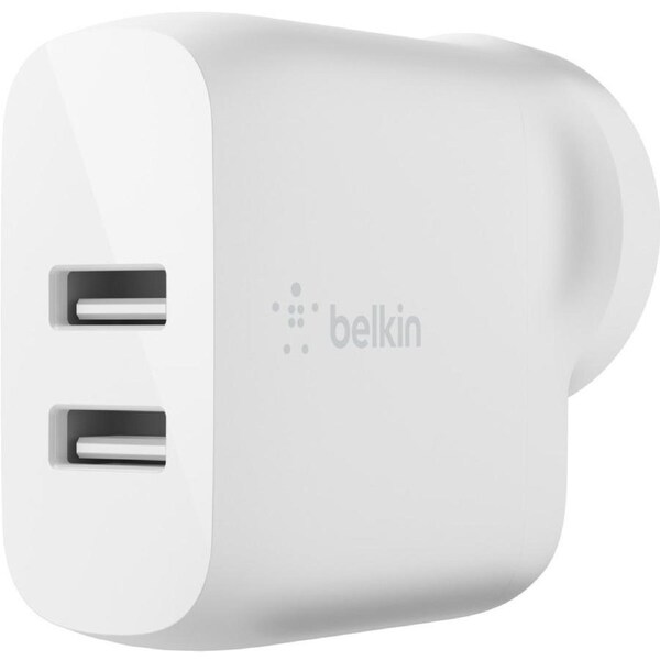 Belkin BOOST?CHARGE 24 W AC Adapter - 1 Pack - USB - For Smartphone, Tablet PC, Power Bank, Mobile Device - 4.80 A Output - White