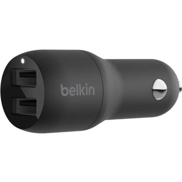 Belkin BoostCharge 12 W Auto Adapter - For USB Type A Device - 12 V DC Input - 5 V DC Output