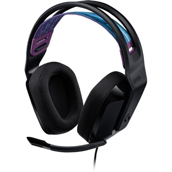 Logitech G G335 Wired Over-the-head Stereo Gaming Headset - Black - Binaural - Circumaural - 36 Ohm - 20 Hz to 20 kHz - Cardioid, Uni-directional -