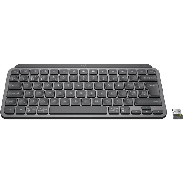 Logitech MX Keys Mini for Business Keyboard - Wireless Connectivity - English (US), Brazilian - Graphite - MX Keyswitch - Bluetooth - 10 m - 79 Key -