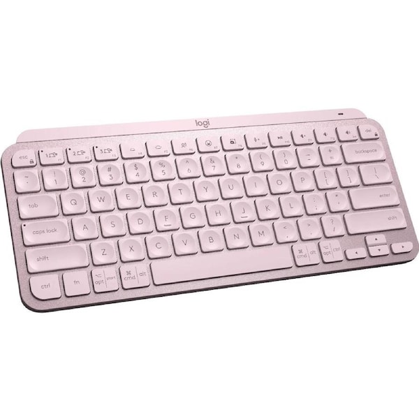 Logitech MX Keys Mini Keyboard - Wireless Connectivity - Rose - MX Keyswitch - Bluetooth - 10 m - ChromeOS - Computer - PC, Mac