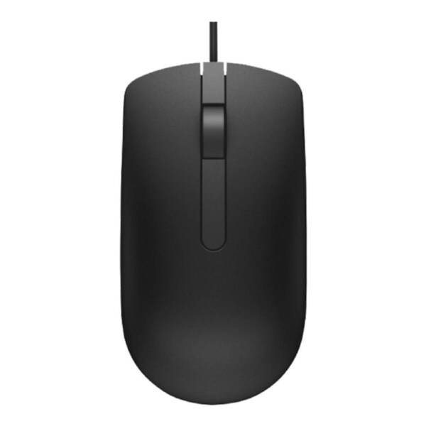 Dell USB Optical Mouse MS116 - Black; Retail Packaging - Cable - 1000 dpi - Scroll Wheel