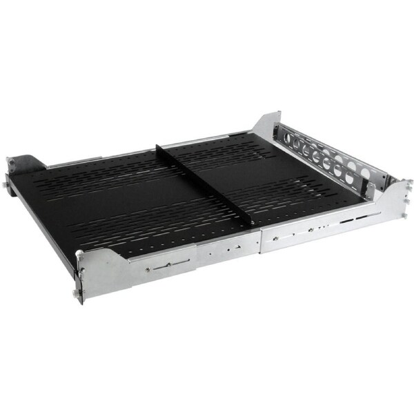 StarTech.com 2U Vented Sliding Rack Shelf w/ Cable Management Arm & 27.7 to 31.6in Adjustable Mounting Depth - 125lbs / 56.7kg - 24in Deep - 56.70 kg