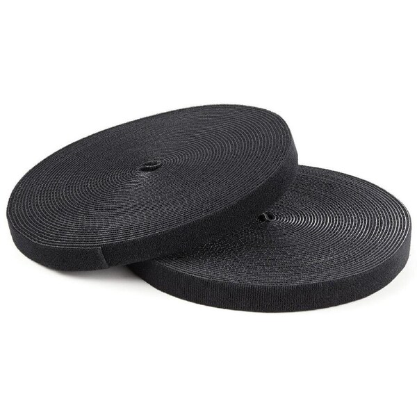 StarTech.com Hook-and-Loop Cable Management Tie - 25 ft. Roll - Black - Cut-to-Size Cable Wrap / Straps - Tie Strap - 7.6 m Length - Fabric