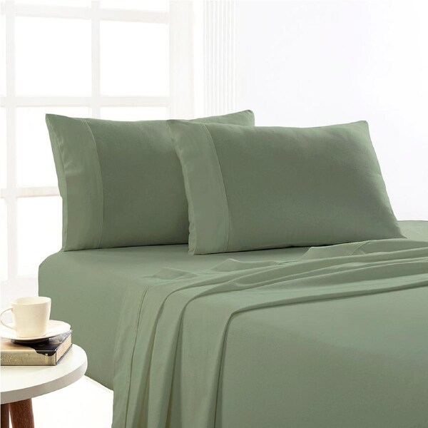 Park Avenue 175 GSM Egyptian Cotton Flannelette Sheet Set Juniper Single