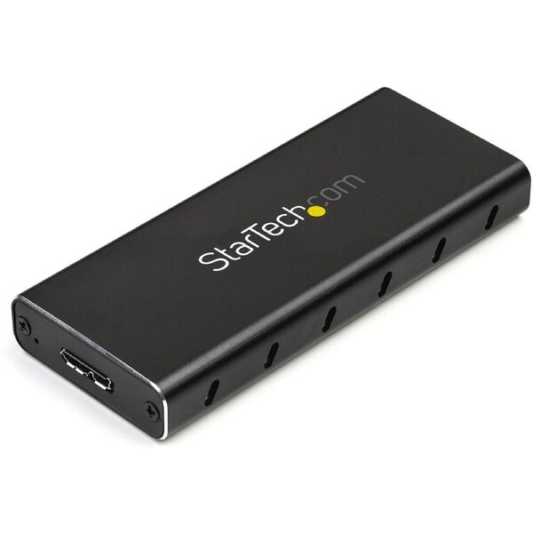 StarTech.com Drive Enclosure SATA/600, M.2 - USB 3.1 Micro-B Host Interface - UASP Support External - Black, Silver - TAA Compli
