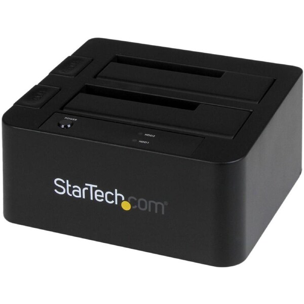 StarTech.com Drive Dock SATA/600 - USB 3.0 Type B, eSATA Host Interface - UASP Support External - Black - Dual-Bay Hard Drive Do