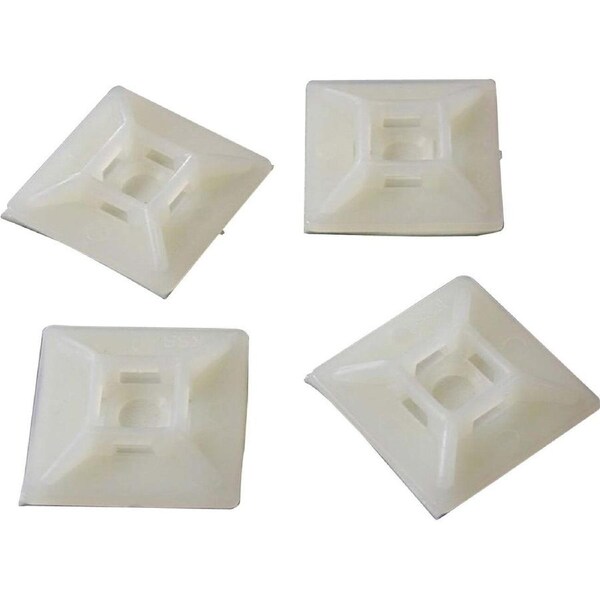 StarTech.com Self-adhesive Nylon Cable Tie Mounts - Pkg of 100 - Cable Tie Mount - 27.9 mm Length - Nylon 6.6