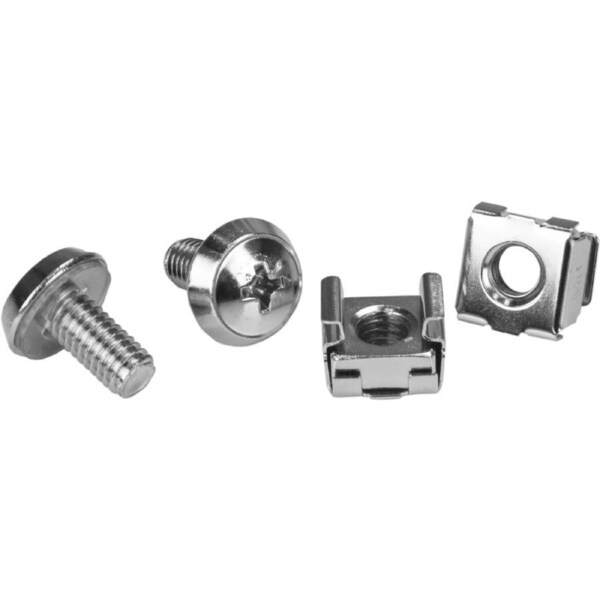 StarTech.com Rack Screws - 20 Pack - Installation Tool - 12 mm M6 Screws - M6 Nuts - Cabinet Mounting Screws and Cage Nuts - Rac