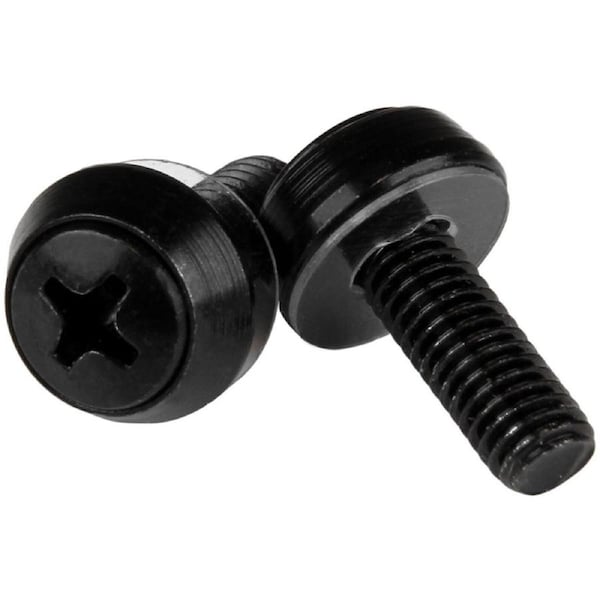 StarTech.com M6 x 12mm - Screws - 50 Pack, Black - M6 Mounting Screws for Server Rack & Cabinet - Mounting Screw - 12 mm - Steel