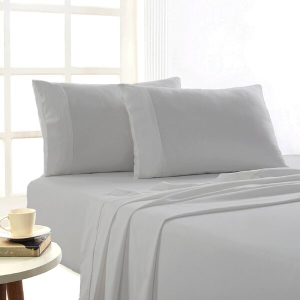 Park Avenue 175 GSM Egyptian Cotton Flannelette Sheet Set Ash Mega Queen