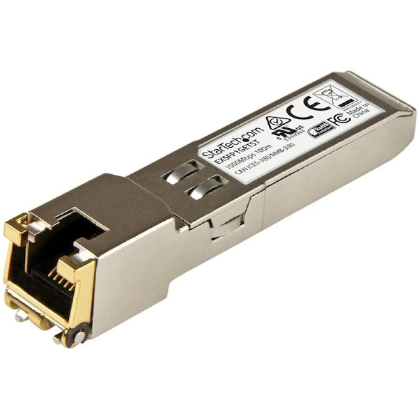 StarTech.com SFP (mini-GBIC) - 1 x RJ-45 1000Base-T LAN - 1 Pack - For Data Networking - Twisted PairGigabit Ethernet - 1000Base-T - Hot-pluggable,