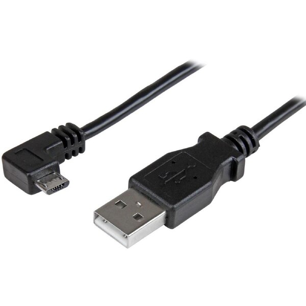 StarTech.com 0.5 m Right Angle Micro USB Cable - Charge and Sync Cable - USB to Micro USB - 24 AWG - First End: 1 x 4-pin USB 2.