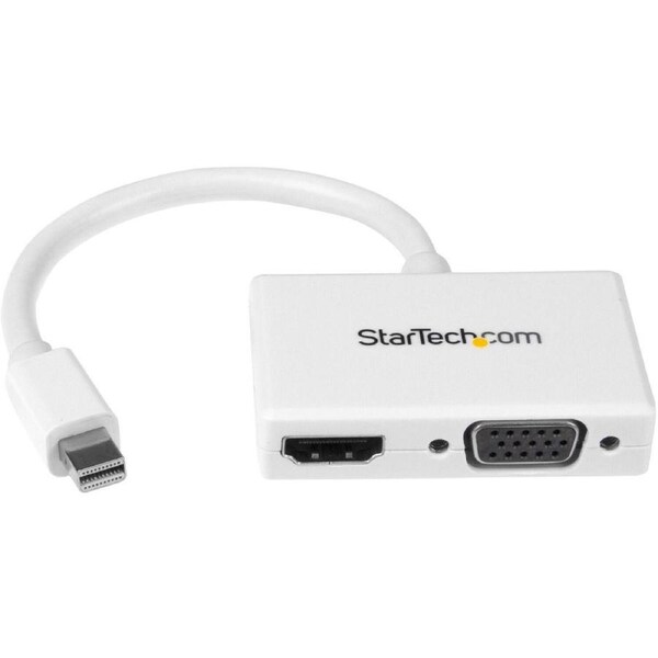 StarTech.com Travel A/V Adapter - 2-in-1 Mini DisplayPort to HDMI or VGA Converter - White - 1 x 20-pin Mini DisplayPort Digital