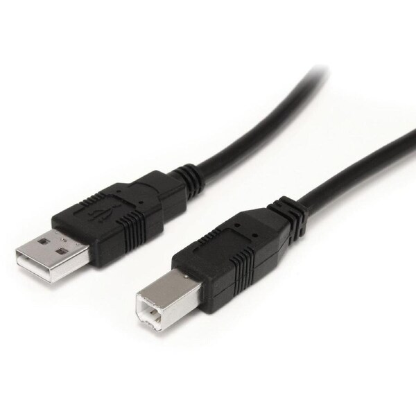 StarTech.com 9 m / 30 ft Active USB A to B Cable - M/M - Black USB 2.0 A to B Cord - Printer Cable - Extension USB Cable (USB2HA