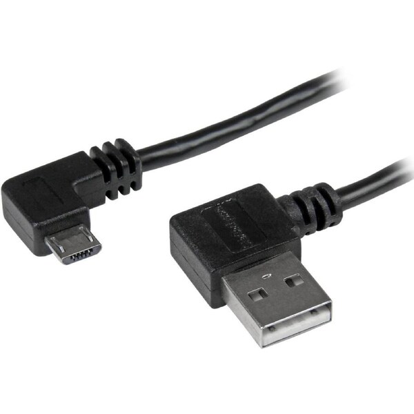 StarTech.com 1m 3 ft Micro-USB Cable with Right-Angled Connectors - M/M - USB A to Micro B Cable - Cable for Tablet, Smartphone,