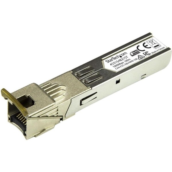 StarTech.com SFP (mini-GBIC) - 1 x RJ-45 1000Base-TX LAN - 1 Pack - TAA Compliant - For Data Networking - Twisted PairGigabit Et