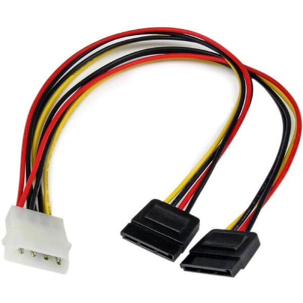 StarTech.com PYO2LP4SATA Adapter Cord - 30.48 cm - For Disk Drive - LP4 / SATA - 1