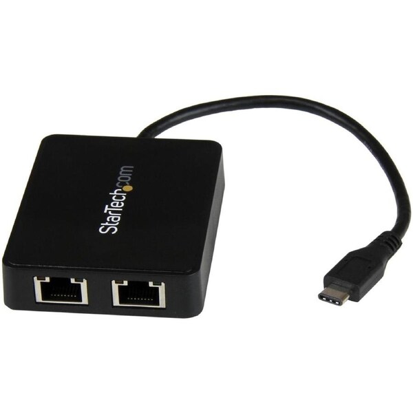 StarTech.com Gigabit Ethernet Adapter for Computer/Notebook - 10/100/1000Base-T - Desktop - USB Type C ASIX - AX88179 - 2 Port(s