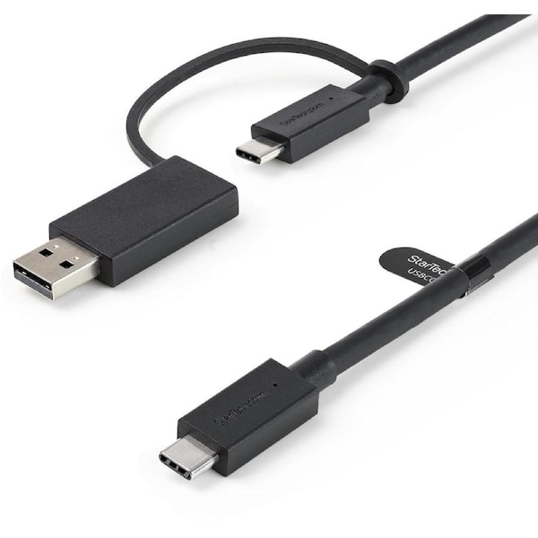 StarTech.com 3ft/1m USB-C Cable with USB-A Adapter Dongle, USB-C to C (10Gbps/PD), USB-A to C (5Gbps), 2-in-1 USB C Cable for Hy