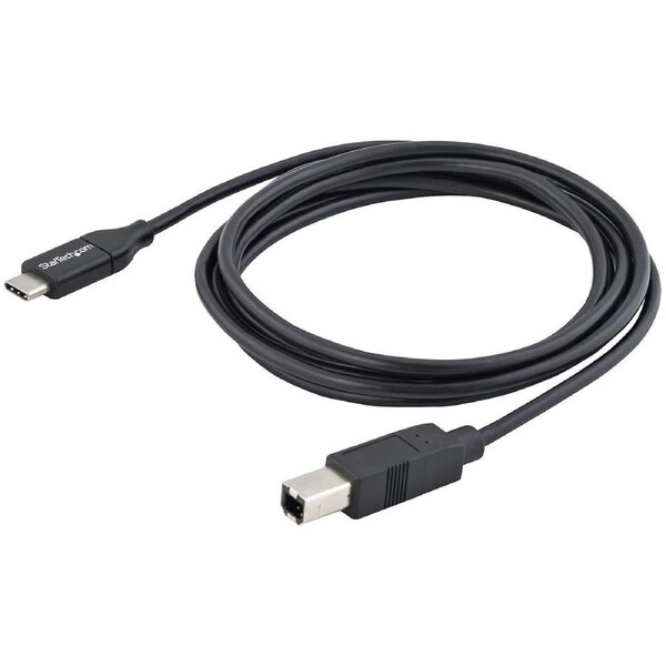 StarTech.com 2m 6 ft USB C to USB B Cable - M/M - USB 2.0 - USB Type C Printer Cable - USB 2.0 Type-C to Type-B Cable - First En